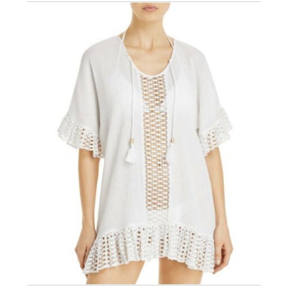 Surf Gypsy $80 Women's White Summer Dress Swim Cover Up Size M